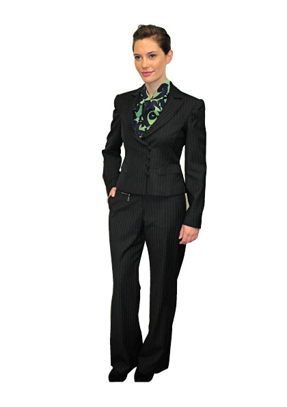 Female ground staff trouser suit option with godzone green colour highlights